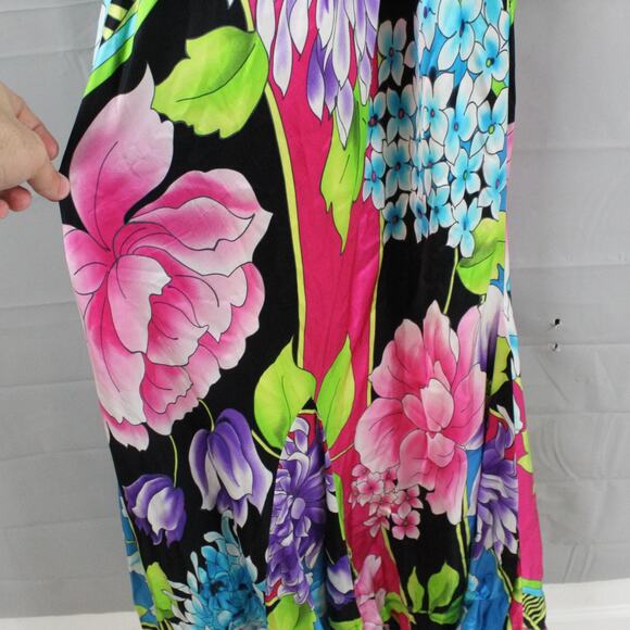Cache Dress 6 Cruise Tulip Maxi Multi Floral Silk Maxi Gown Artsy Boho Chic Y2K - Picture 6 of 15